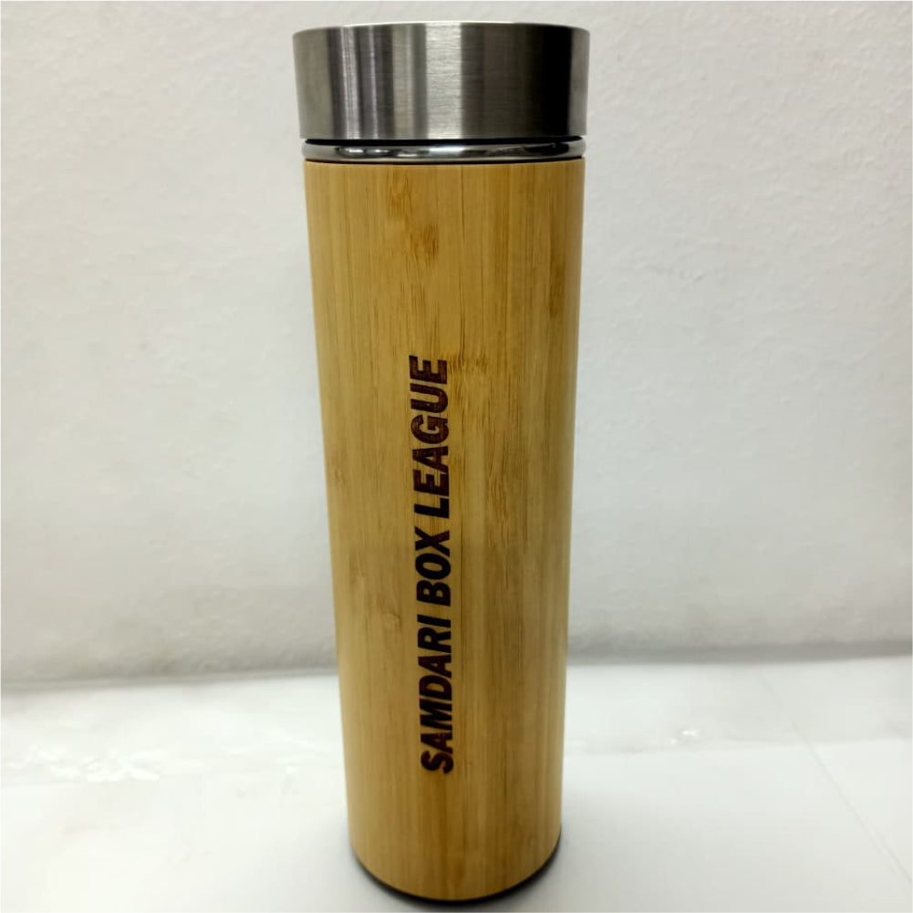 Personalized Bamboo Water Bottle with Name Engraving