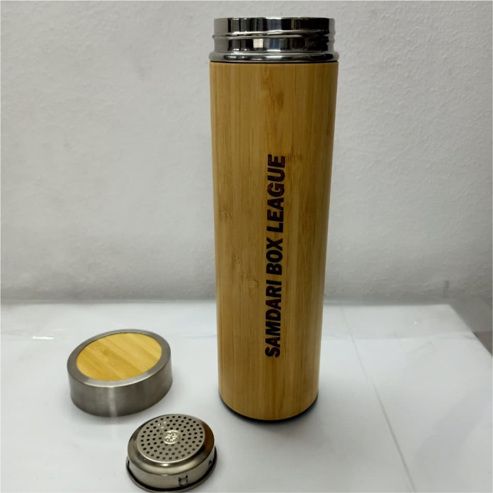 Personalized Bamboo Water Bottle with Name Engraving