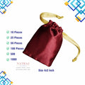 3x4 Inch  Satin Drawstring Pouch Bag  | Plain