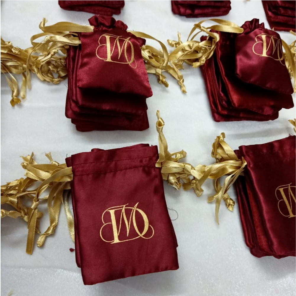 3x4 Inch  Satin Drawstring Pouch Bag  | (Minimum 100 PCS. Packing) Printing