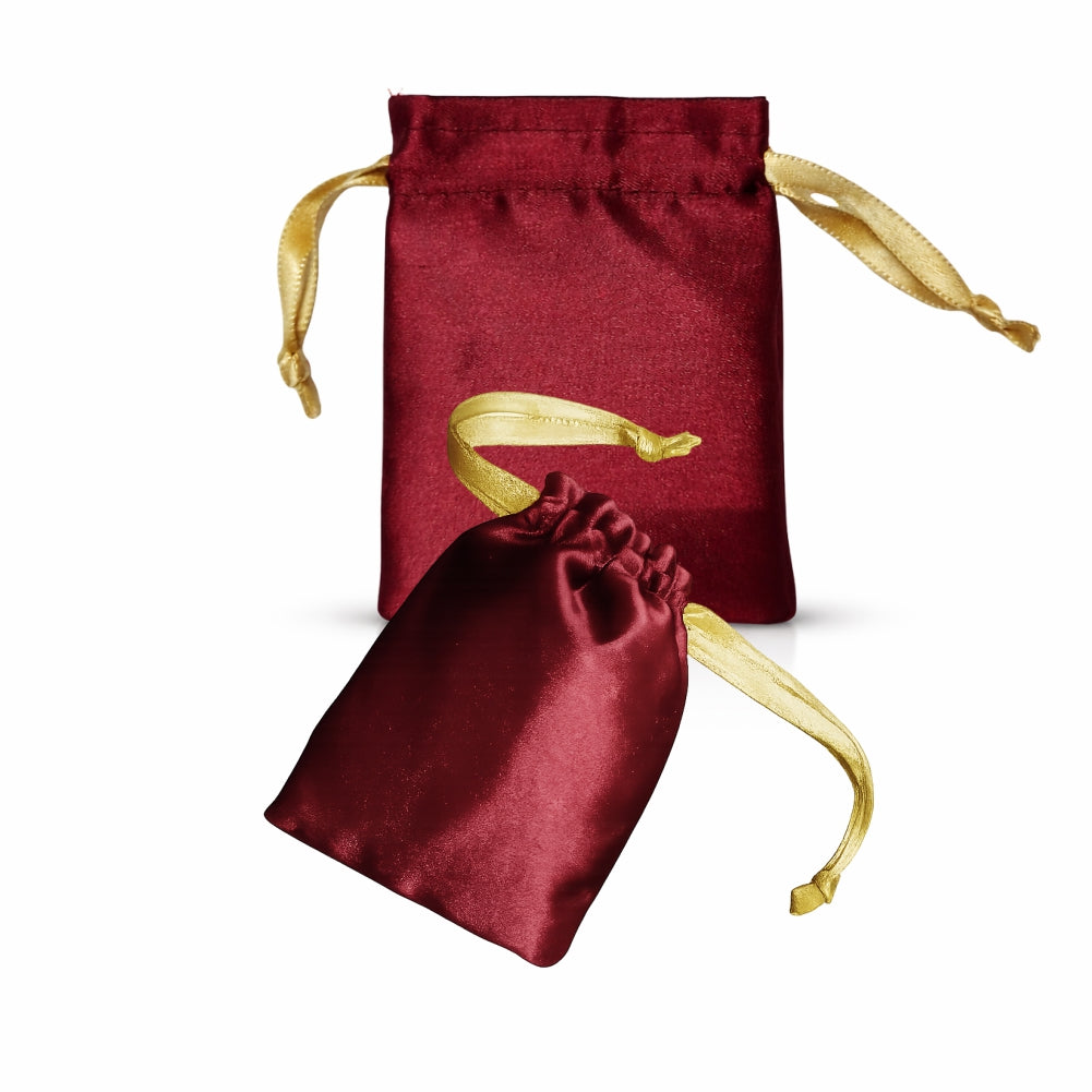 3x4 Inch  Satin Drawstring Pouch Bag  | Plain