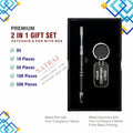 Premium 2 in 1 Gift Set | Personalized Black Pen & Keychain Gifts with Name Engraving | Pen for Gifting | Gift Set for Men & Women, Corporate Gift Set