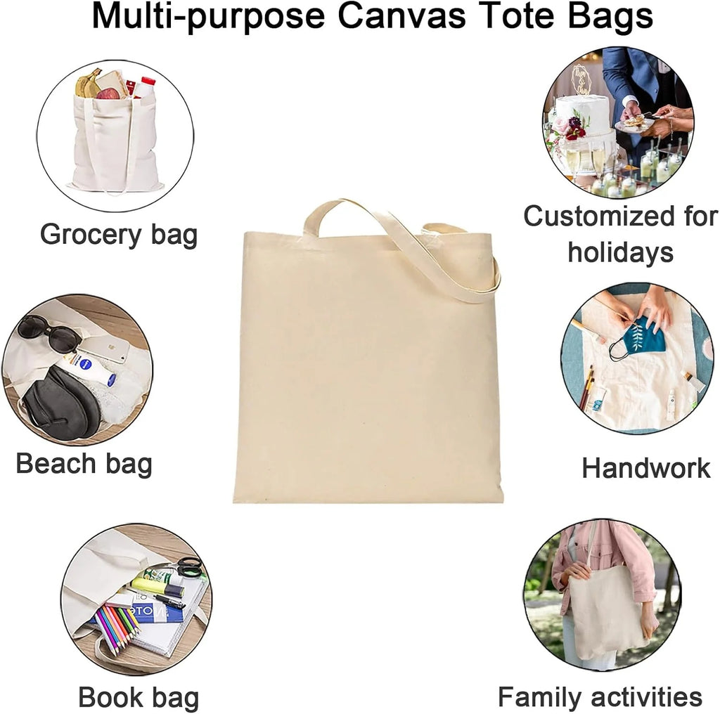14x16 Inch Cotton Canvas Tote Bag | 150 GSM | CUSTOME PRINTING | 100 PCS PACKING