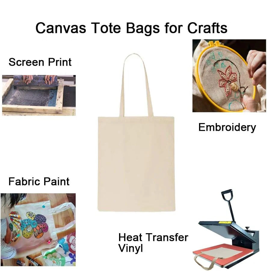 14x16 Inch Cotton Canvas Tote Bag | 150 GSM | CUSTOME PRINTING | 100 PCS PACKING